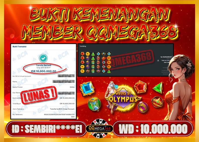 QQMEGA368 JACKPOT Rp 10.000.000 - LUNAS!!!