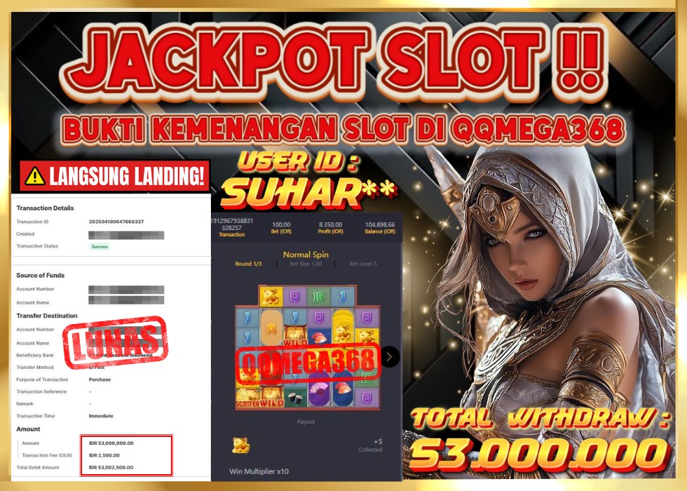 QQMEGA368 JACKPOT Rp 53.000.000  - LUNAS!!!