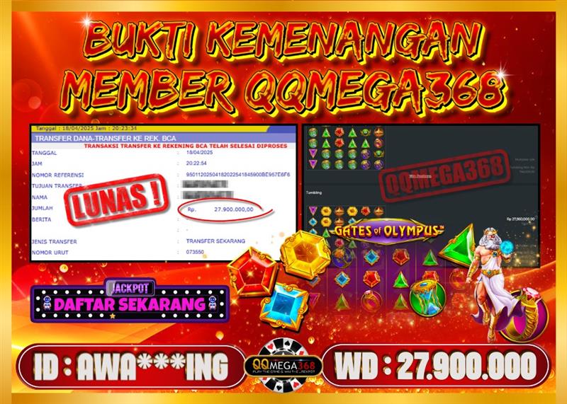 QQMEGA368 JACKPOT Rp 27.900.000 - LUNAS!!!