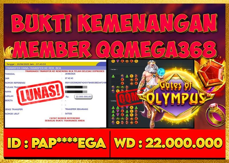 QQMEGA368 JACKPOT Rp 22.000.000 - LUNAS!!!