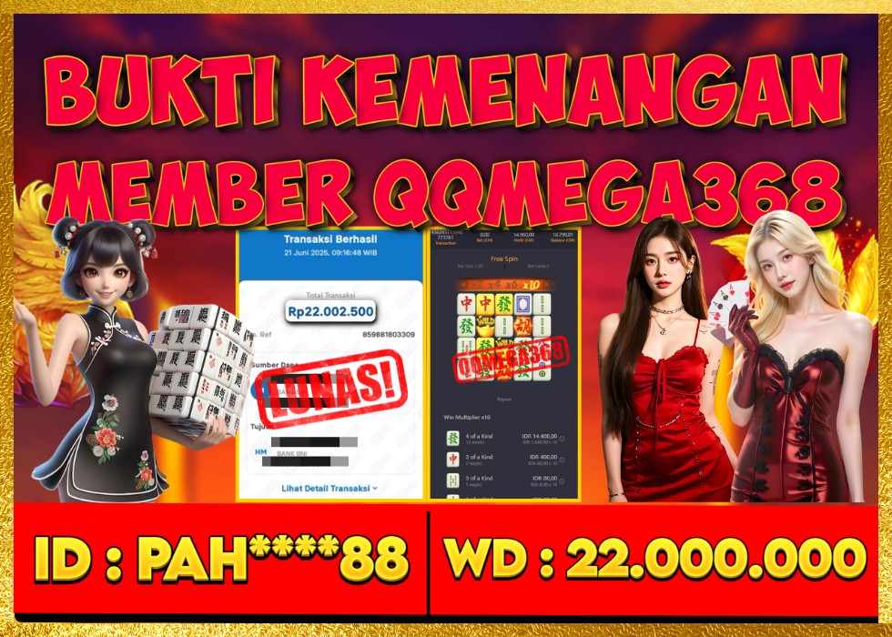QQMEGA368 JACKPOT Rp 22.000.000 - LUNAS!!!