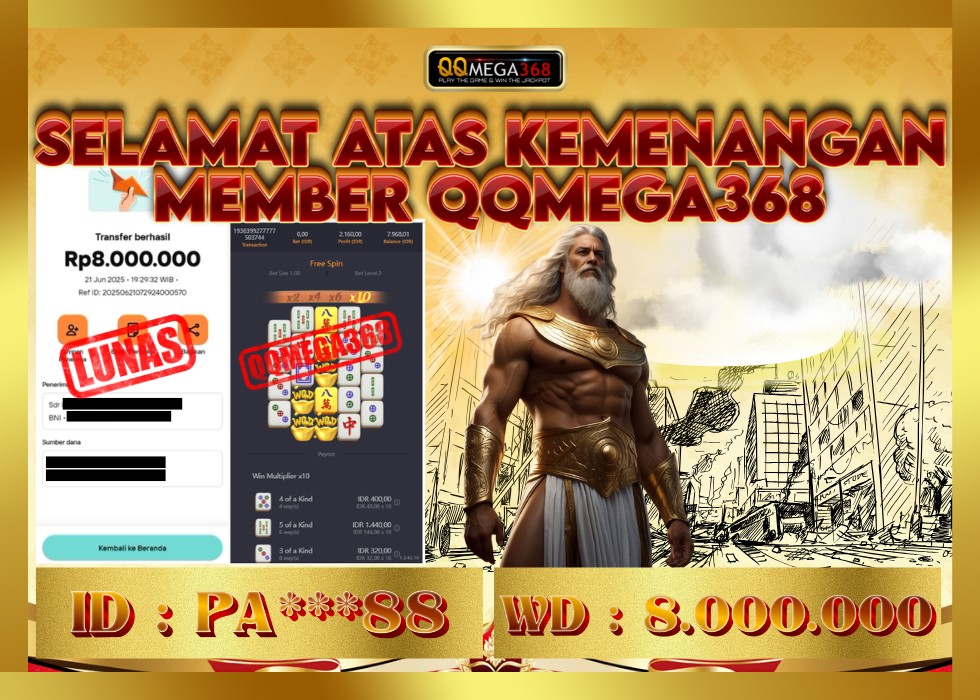 QQMEGA368 JACKPOT Rp 8.000.000 - LUNAS!!!