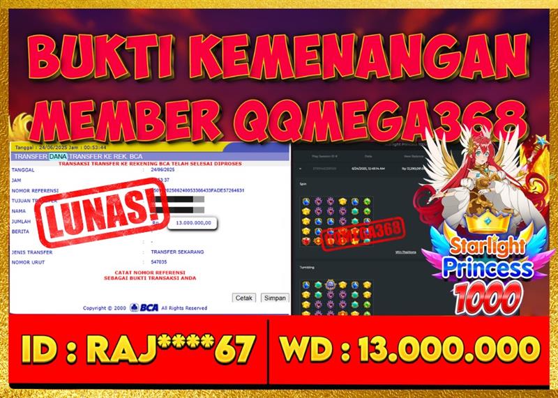 QQMEGA368 JACKPOT Rp 13.000.000 - LUNAS!!!