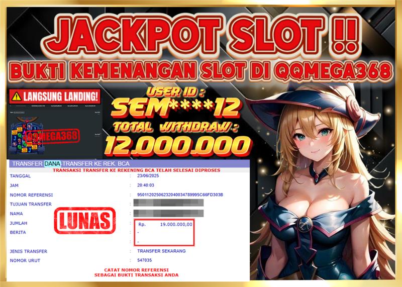 QQMEGA368 JACKPOT Rp 19.000.000  - LUNAS!!!