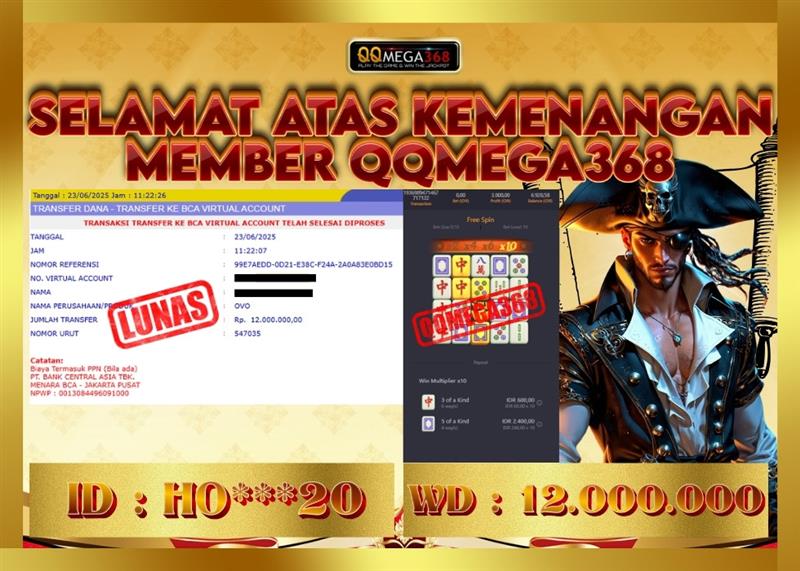 QQMEGA368 JACKPOT Rp 12.000.000 - LUNAS!!!