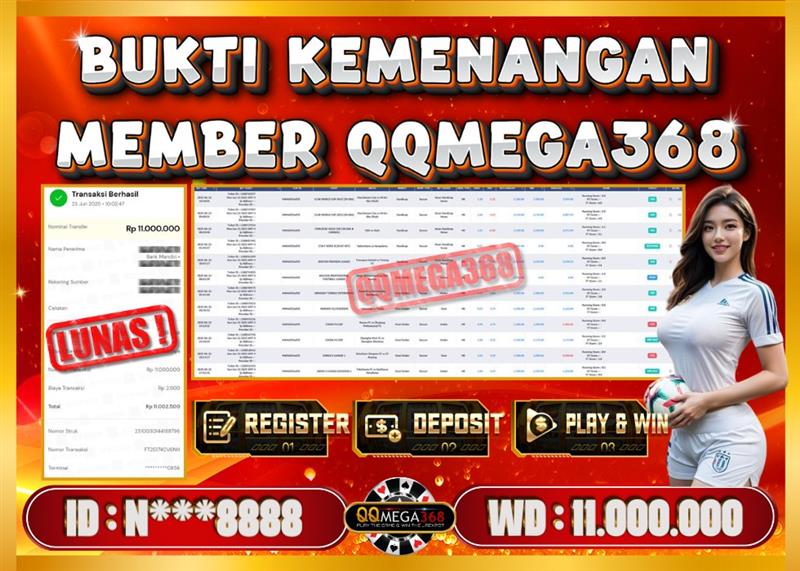 QQMEGA368 JACKPOT Rp 11.000.000 - LUNAS!!!