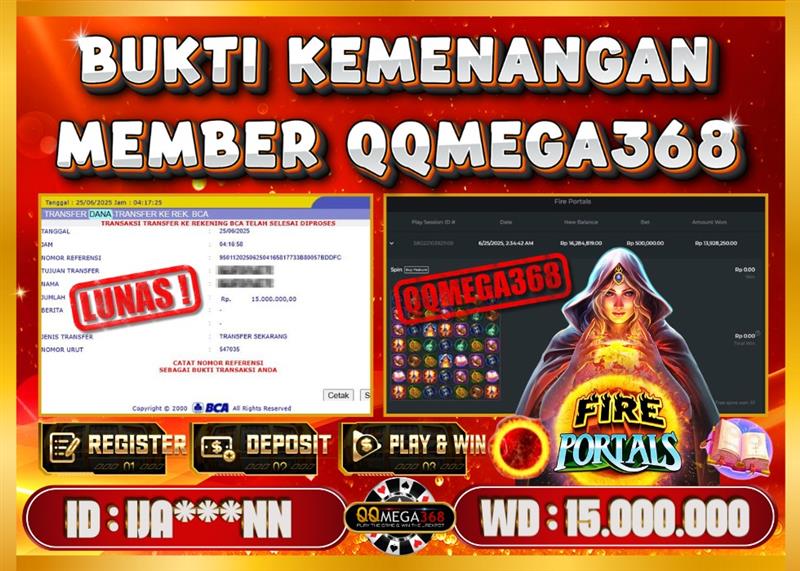 QQMEGA368 JACKPOT Rp 15.000.000 - LUNAS!!!