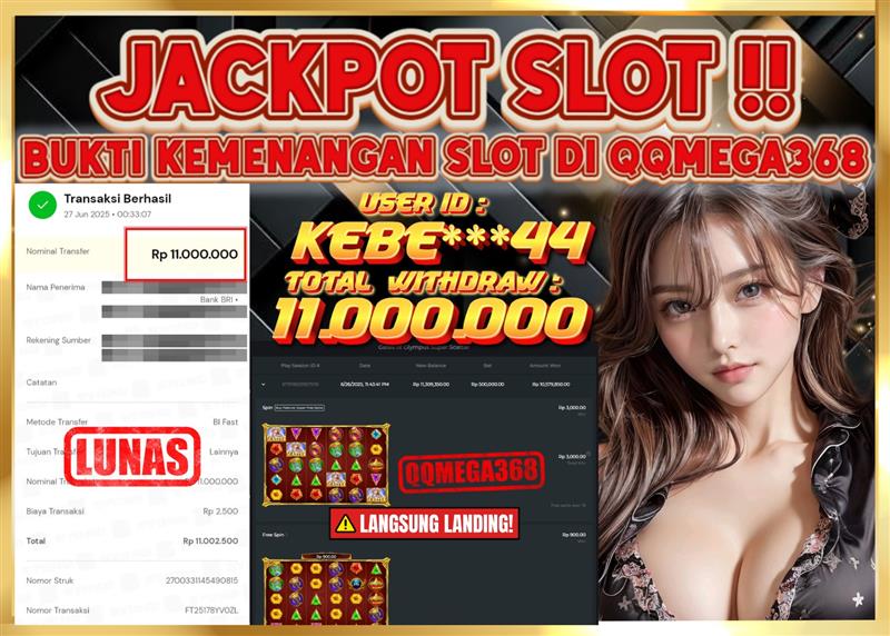 QQMEGA368 JACKPOT Rp 11.000.000  - LUNAS!!!
