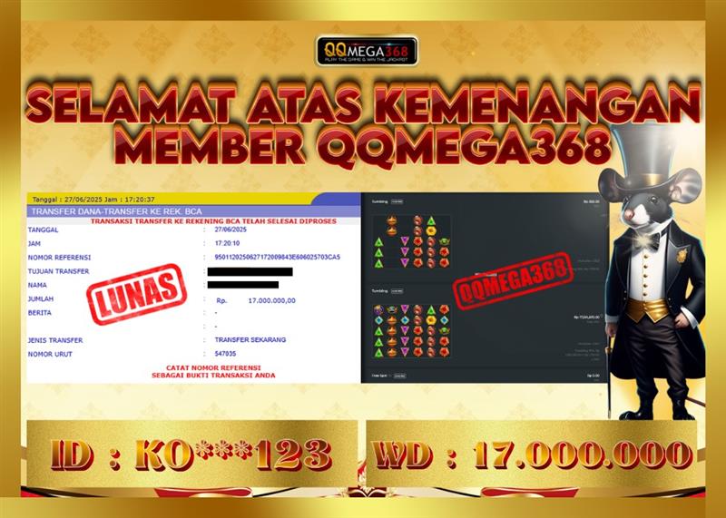 QQMEGA368 JACKPOT Rp 17.000.000 - LUNAS!!!
