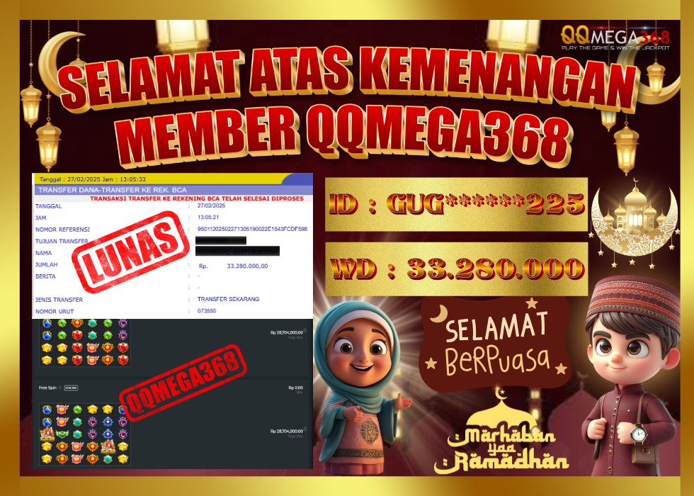 QQMEGA368 JACKPOT Rp 33.280.000 - LUNAS!!!