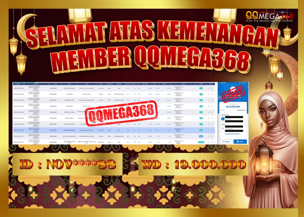QQMEGA368 JACKPOT Rp 19.000.000 - LUNAS!!!