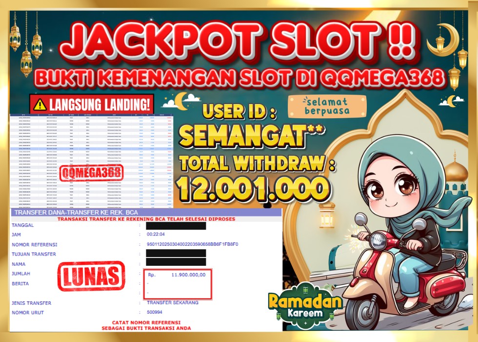 QQMEGA368 JACKPOT Rp 12.001.000  - LUNAS!!!