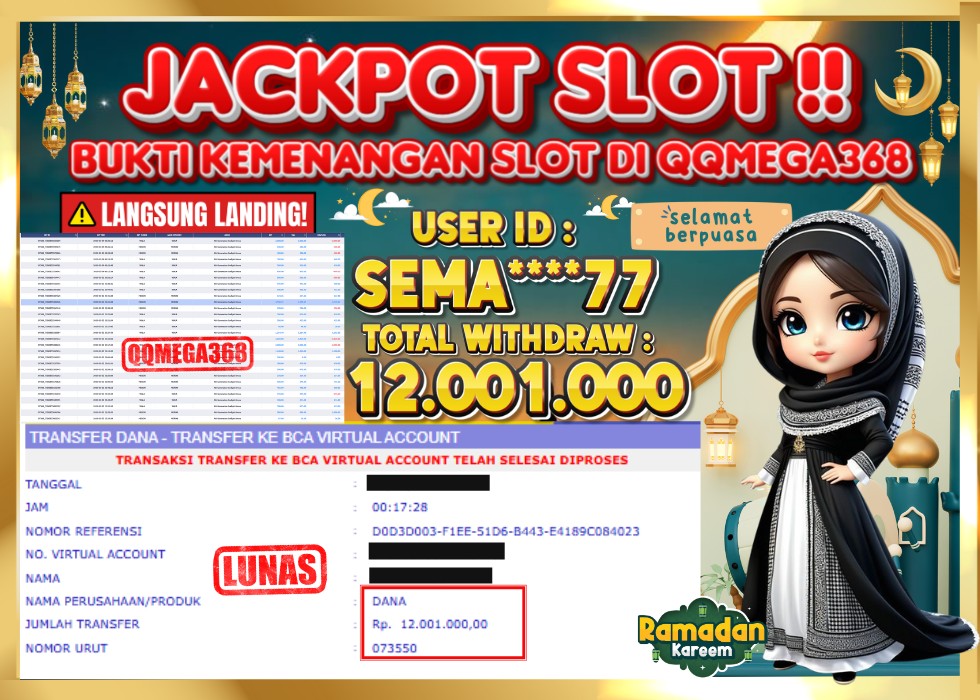 QQMEGA368 JACKPOT Rp 12.001.000 - LUNAS!!!