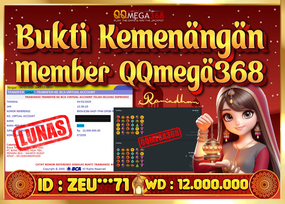 QQMEGA368 JACKPOT Rp 12.000.000 - LUNAS!!!