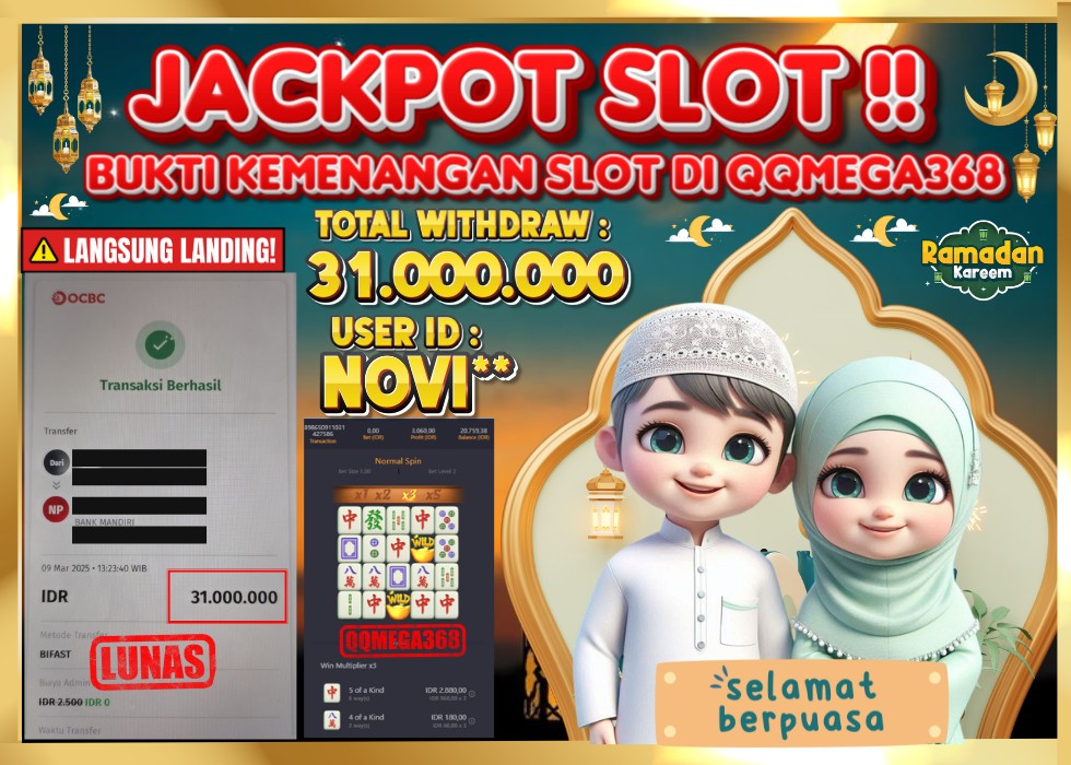 QQMEGA368 JACKPOT Rp 31.000.000  - LUNAS!!!