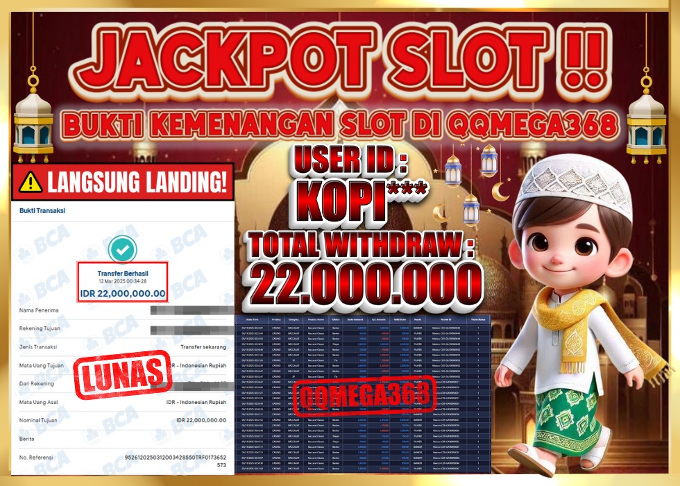 QQMEGA368 JACKPOT Rp 22.000.000 - LUNAS!!!