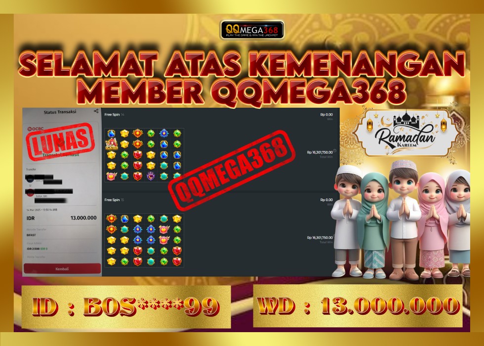 QQMEGA368 JACKPOT Rp 13.000.000 - LUNAS!!!