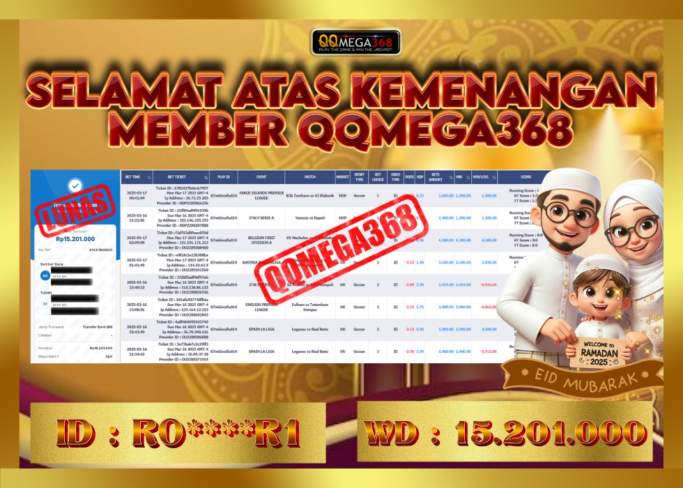 QQMEGA368 JACKPOT Rp 15.201.000 - LUNAS!!!