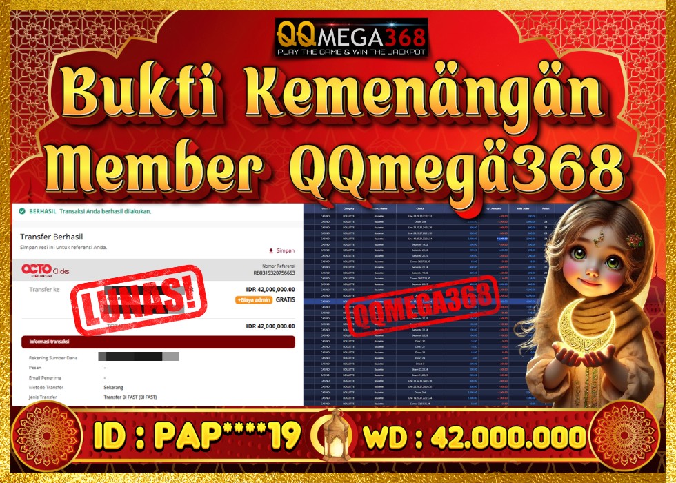 QQMEGA368 JACKPOT Rp 42.000.000 - LUNAS!!!