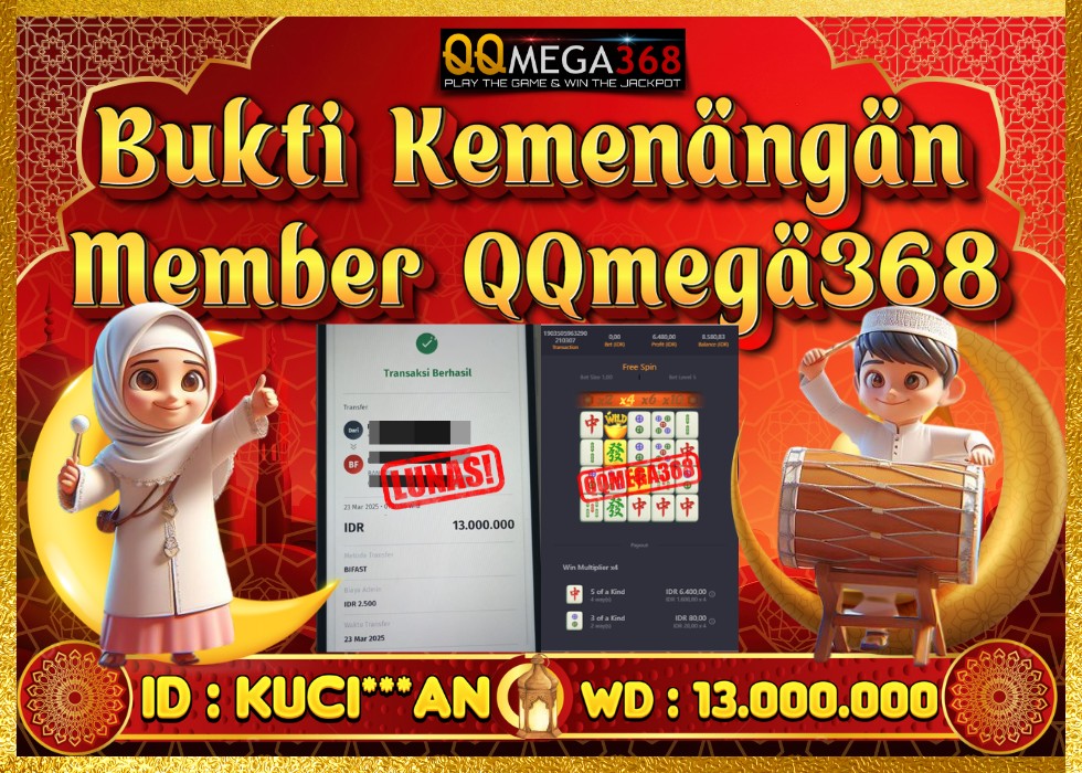 QQMEGA368 JACKPOT Rp 13.000.000 - LUNAS!!!