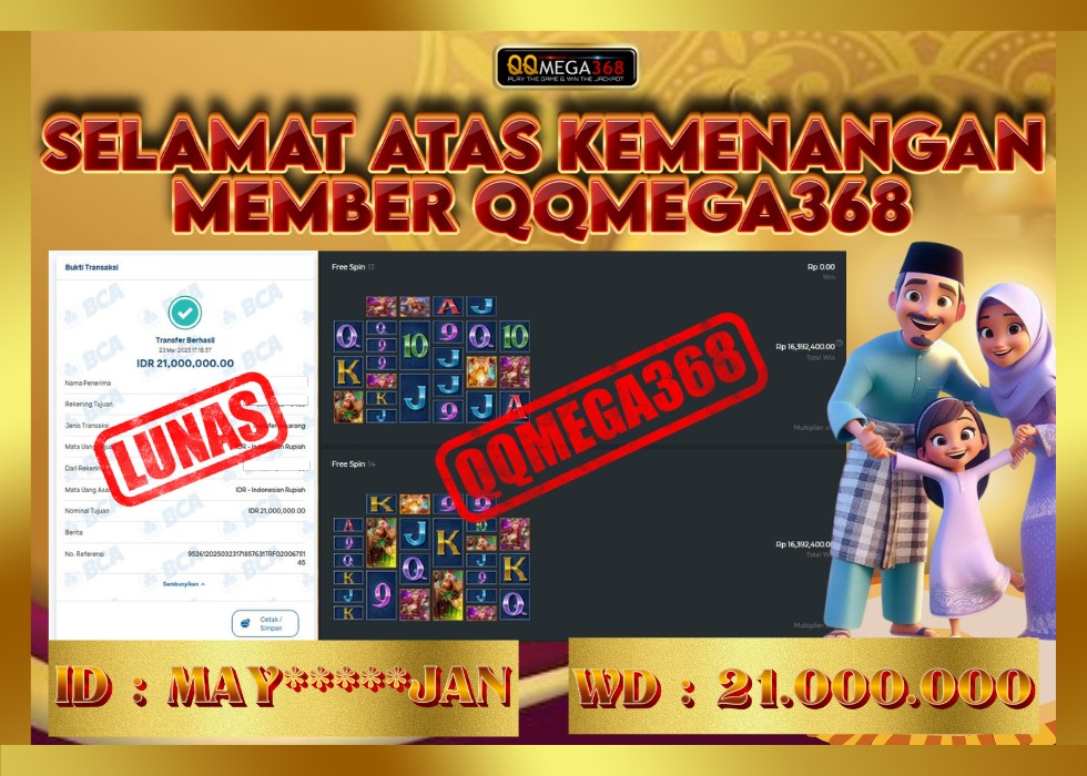 QQMEGA368 JACKPOT Rp 21.000.000 - LUNAS!!!