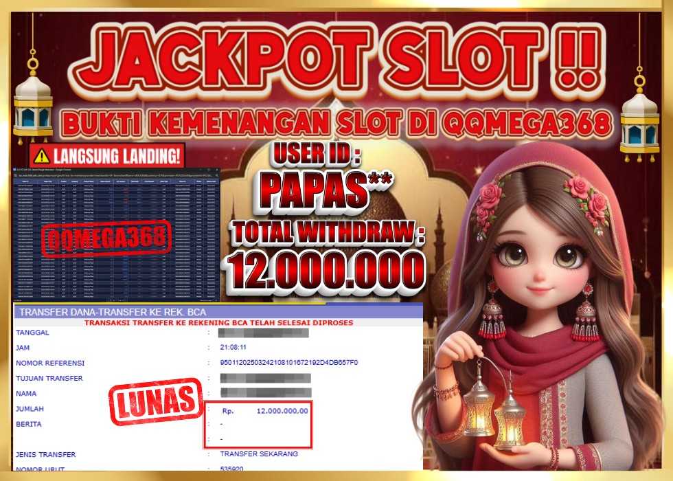 QQMEGA368 JACKPOT Rp 12.000.000  - LUNAS!!!
