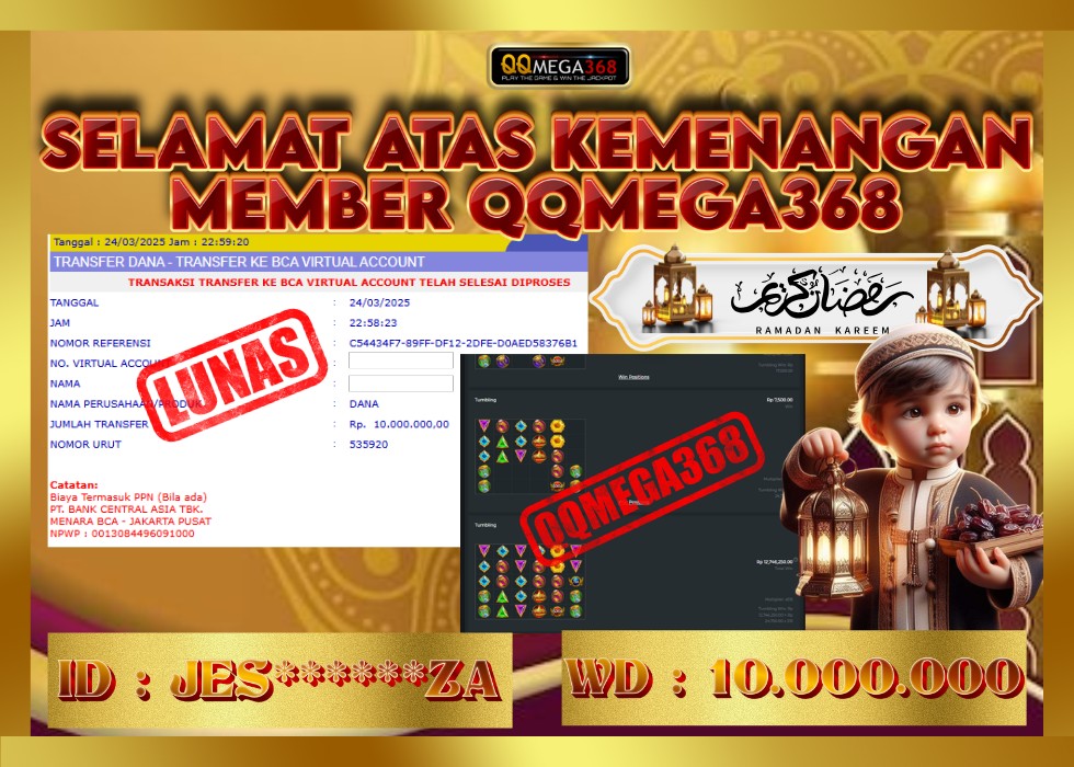 QQMEGA368 JACKPOT Rp 10.000.000 - LUNAS!!!