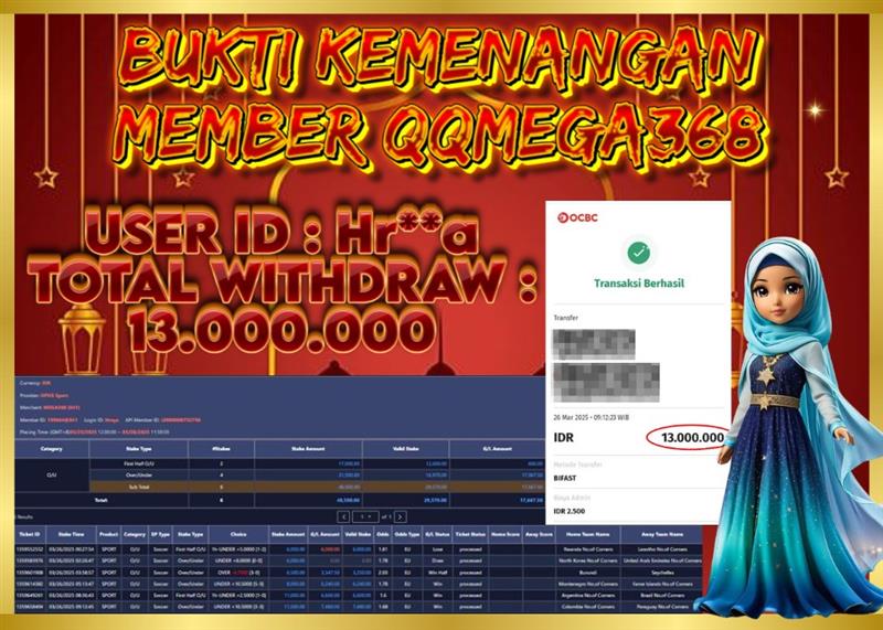 QQMEGA368 JACKPOT Rp 13.000.000 - LUNAS!!!