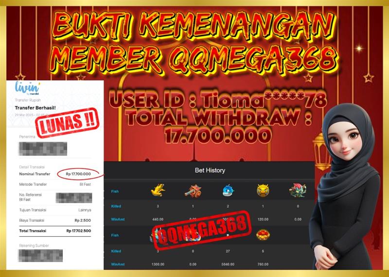QQMEGA368 JACKPOT Rp 17.700.000 - LUNAS!!!