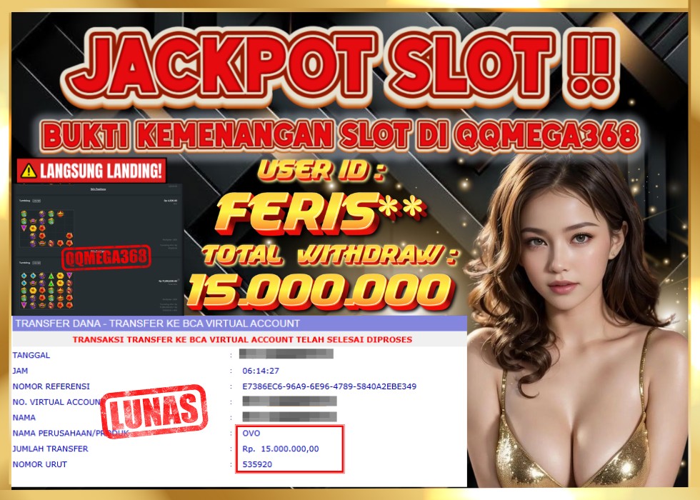 QQMEGA368 JACKPOT Rp 15.000.000  - LUNAS!!!