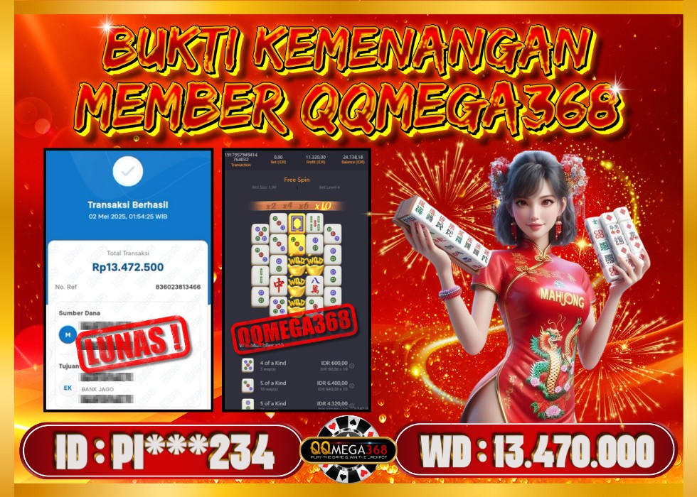 QQMEGA368 JACKPOT Rp 13.470.000 - LUNAS!!!