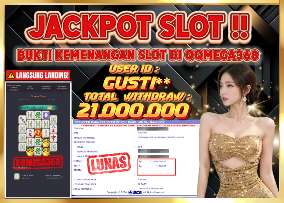 QQMEGA368 JACKPOT Rp 21.000.000  - LUNAS!!!