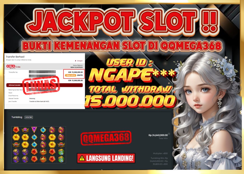 QQMEGA368 JACKPOT Rp 15.000.000 - LUNAS!!!