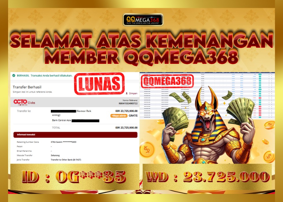 QQMEGA368 JACKPOT Rp 23.725.000  - LUNAS!!!