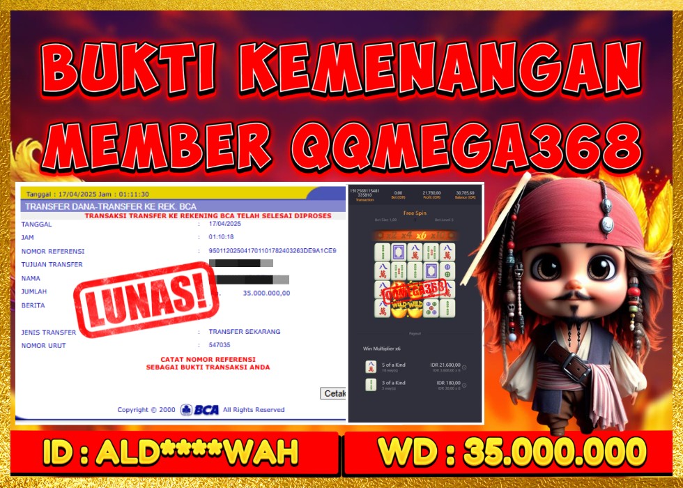 QQMEGA368 JACKPOT Rp 35.000.000 - LUNAS!!!