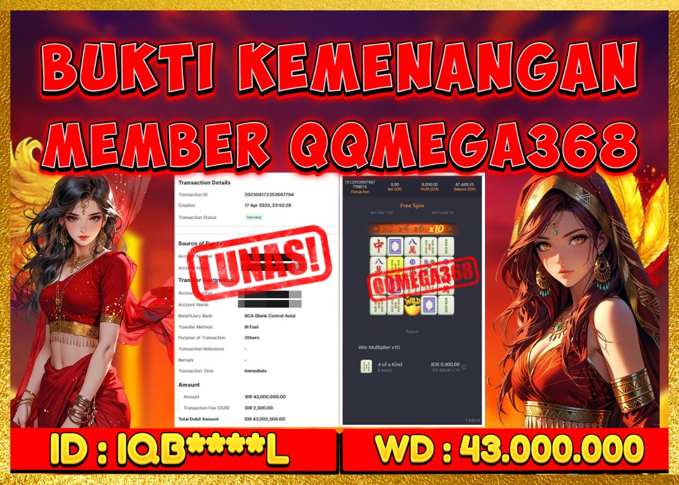 QQMEGA368 JACKPOT Rp 43.000.000 - LUNAS!!!