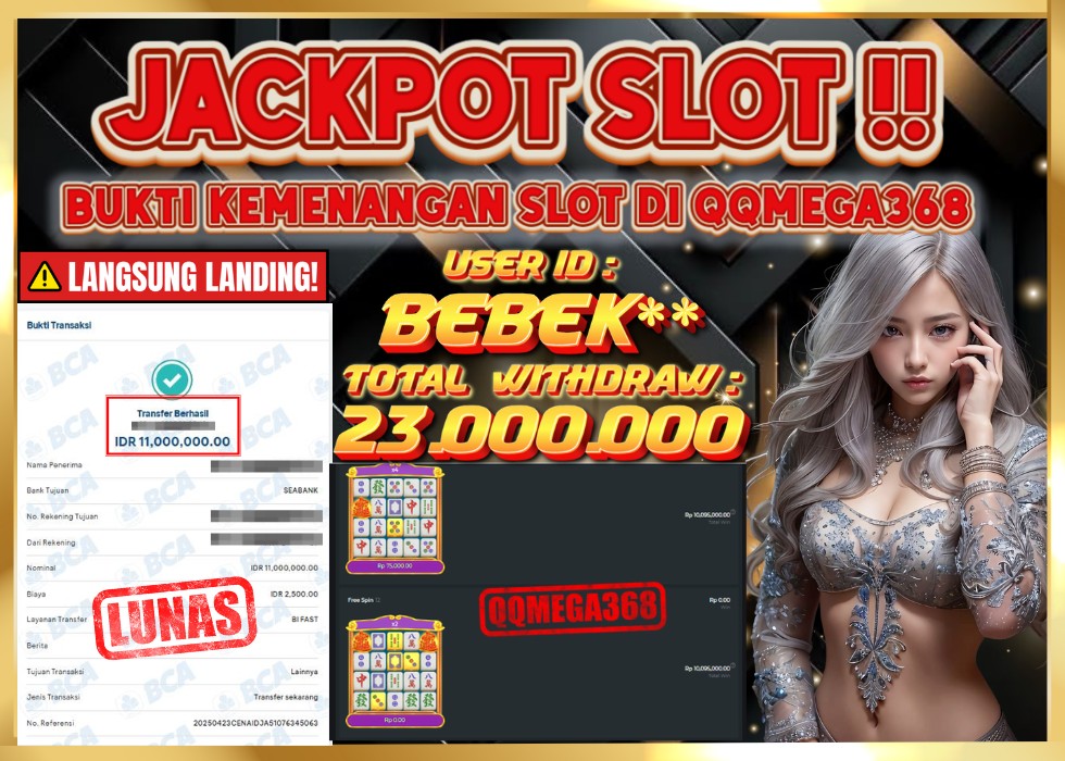 QQMEGA368 JACKPOT Rp 23.000.000  - LUNAS!!!