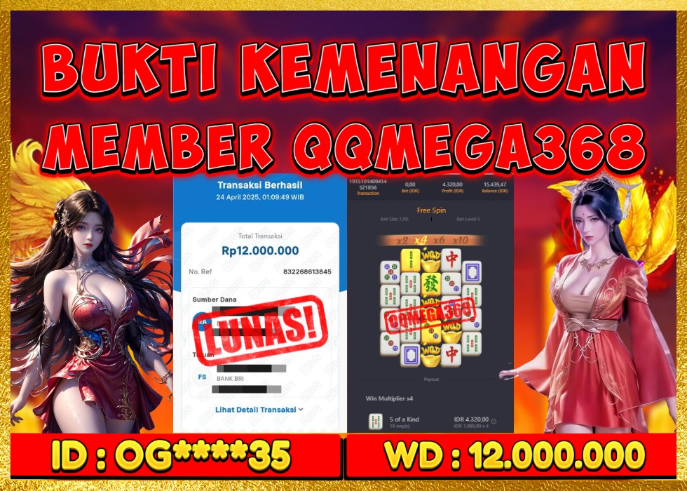 QQMEGA368 JACKPOT Rp 12.000.000 - LUNAS!!!