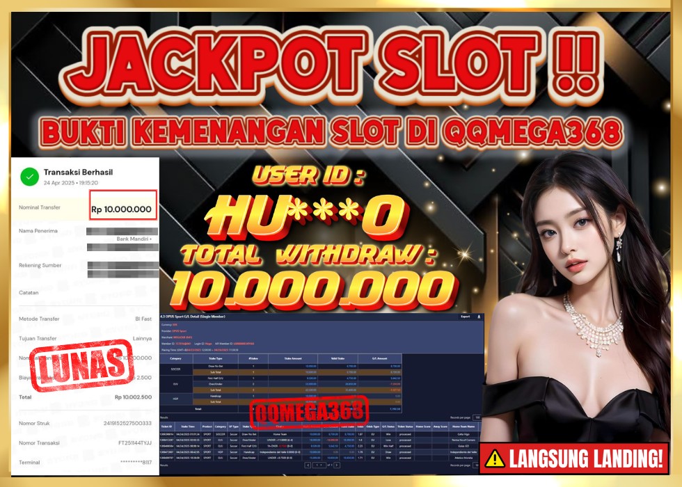 QQMEGA368 JACKPOT Rp 23.000.000  - LUNAS!!!